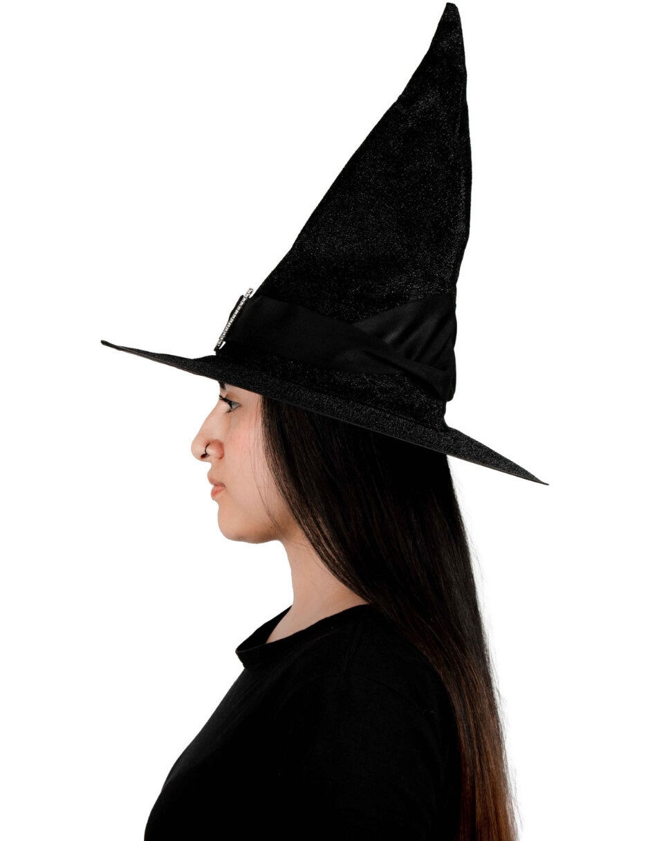 Sombrero para disfraz de bruja negro de lujo Ghoulish Productions