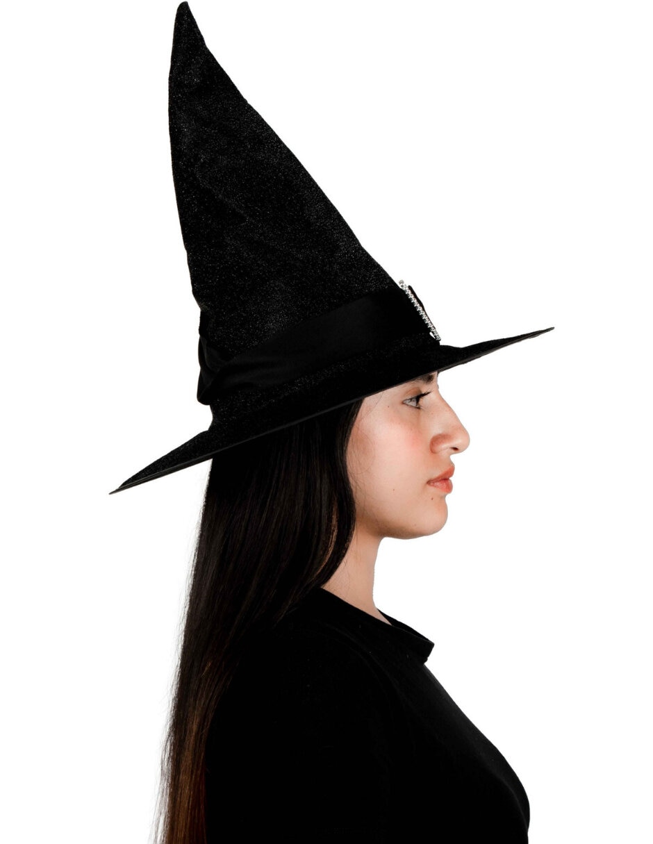 Sombrero para disfraz de bruja negro de lujo Ghoulish Productions