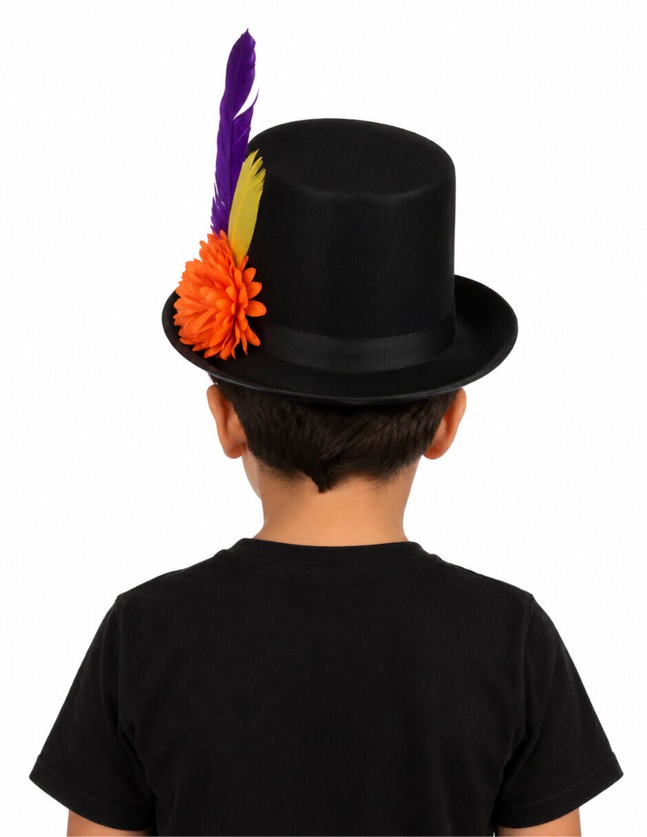 Sombrero para disfraz de catrín cempasúchil chico 2