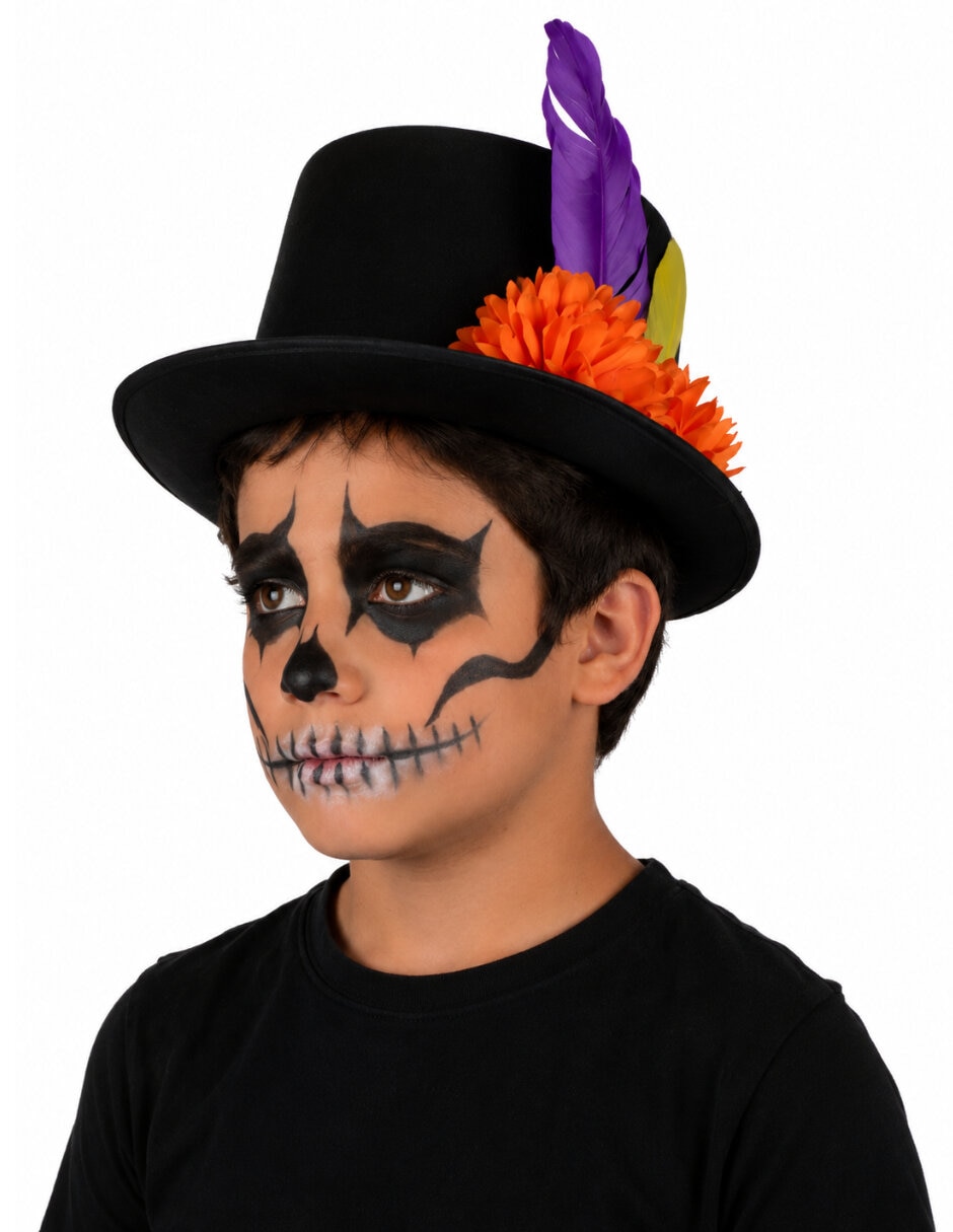 Sombrero para disfraz de catrín cempasúchil chico 4