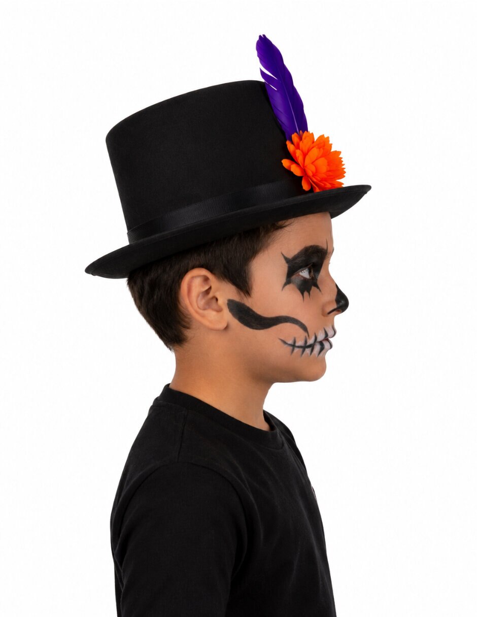 Sombrero para disfraz de catrín cempasúchil chico 6