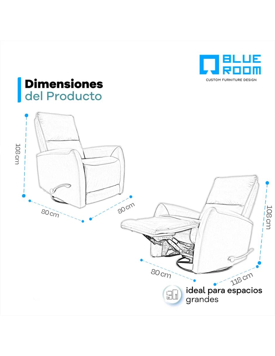 Reclinable Blue Room de acero