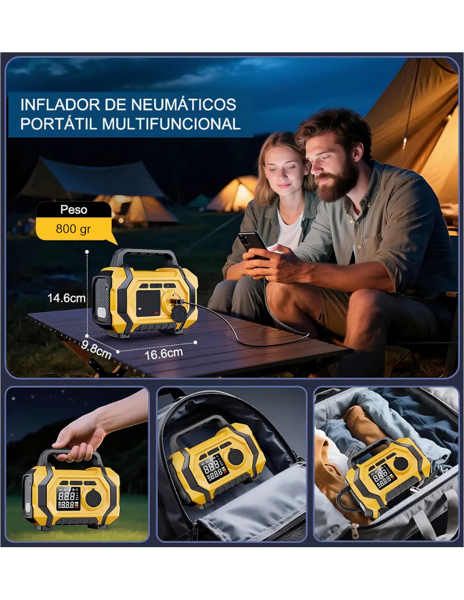Arrancador compacto para auto Genérica arrancador inflador