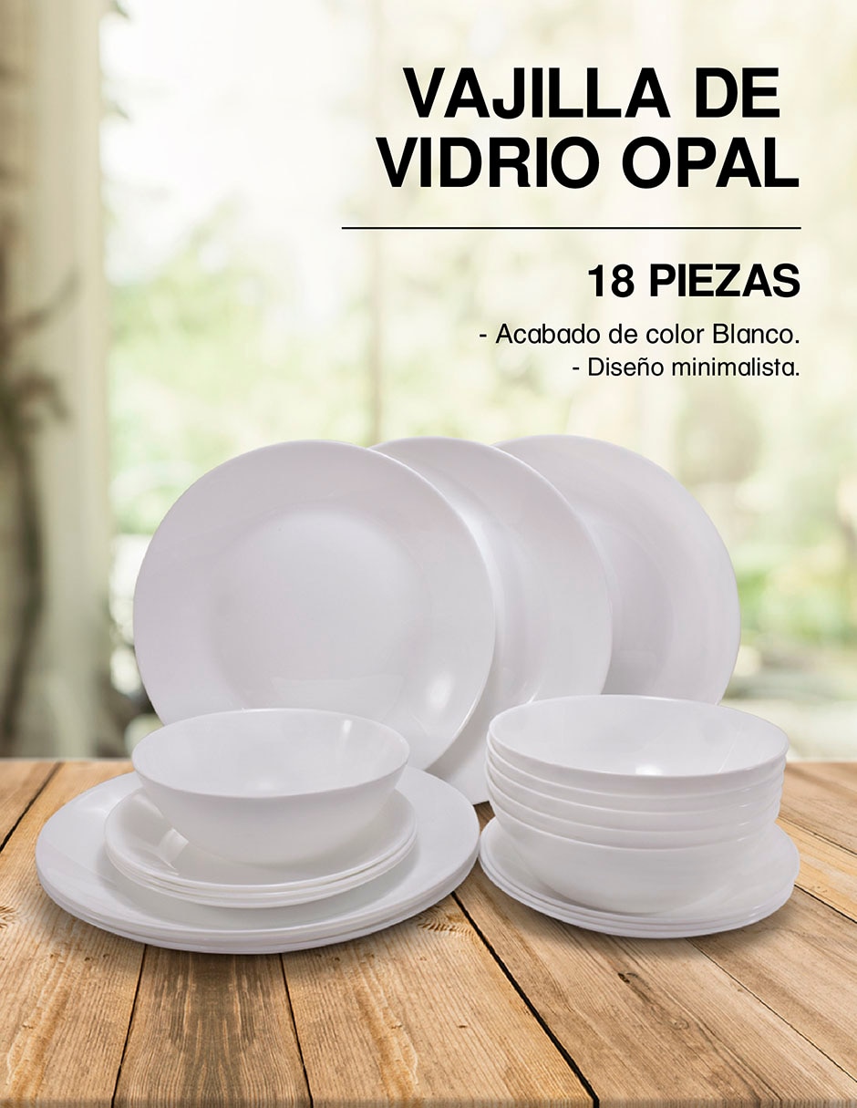 Vajilla Andromeda Inc de vidrio para 6 personas
