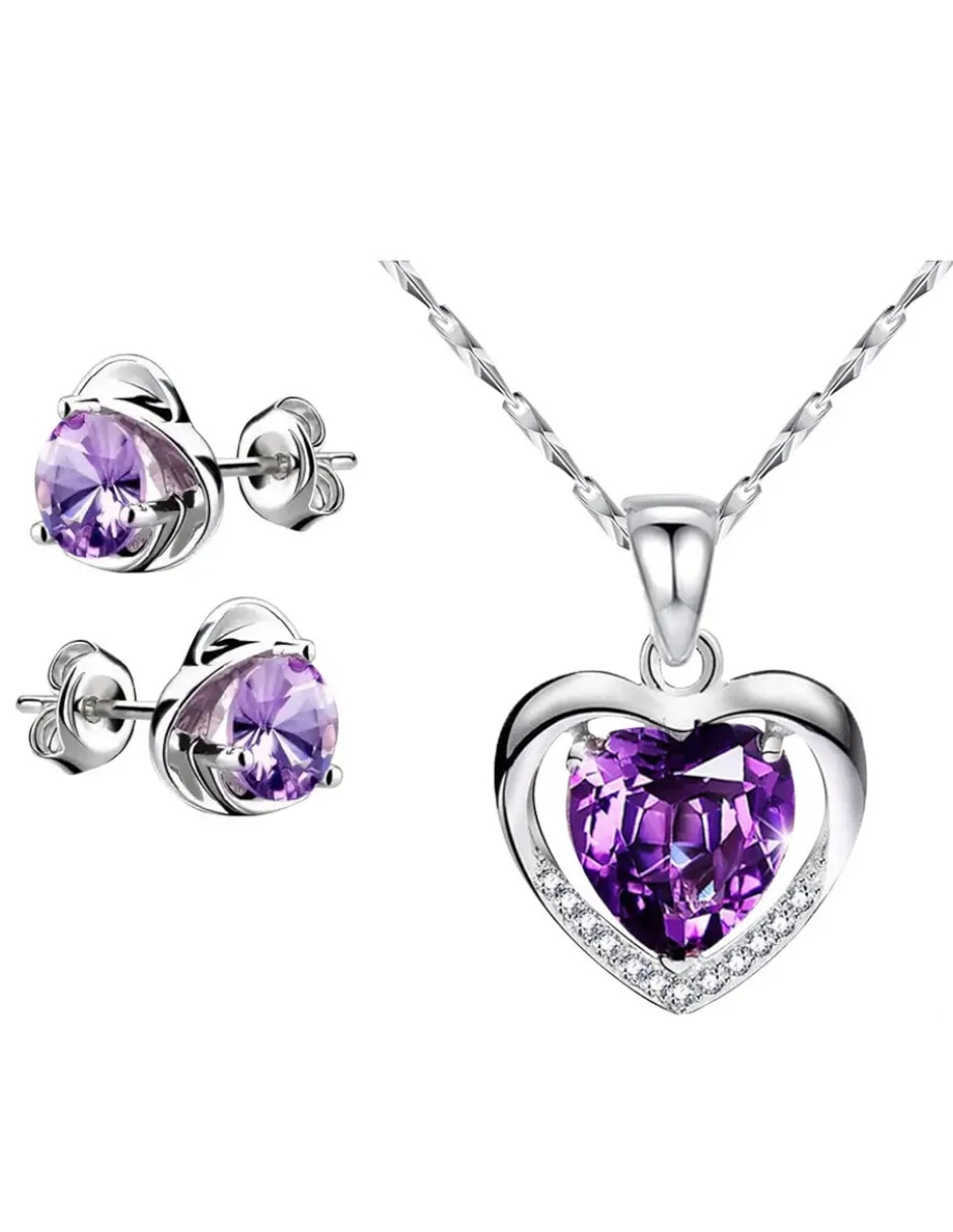 Set de collar y aretes Genérica P 925 zirconia
