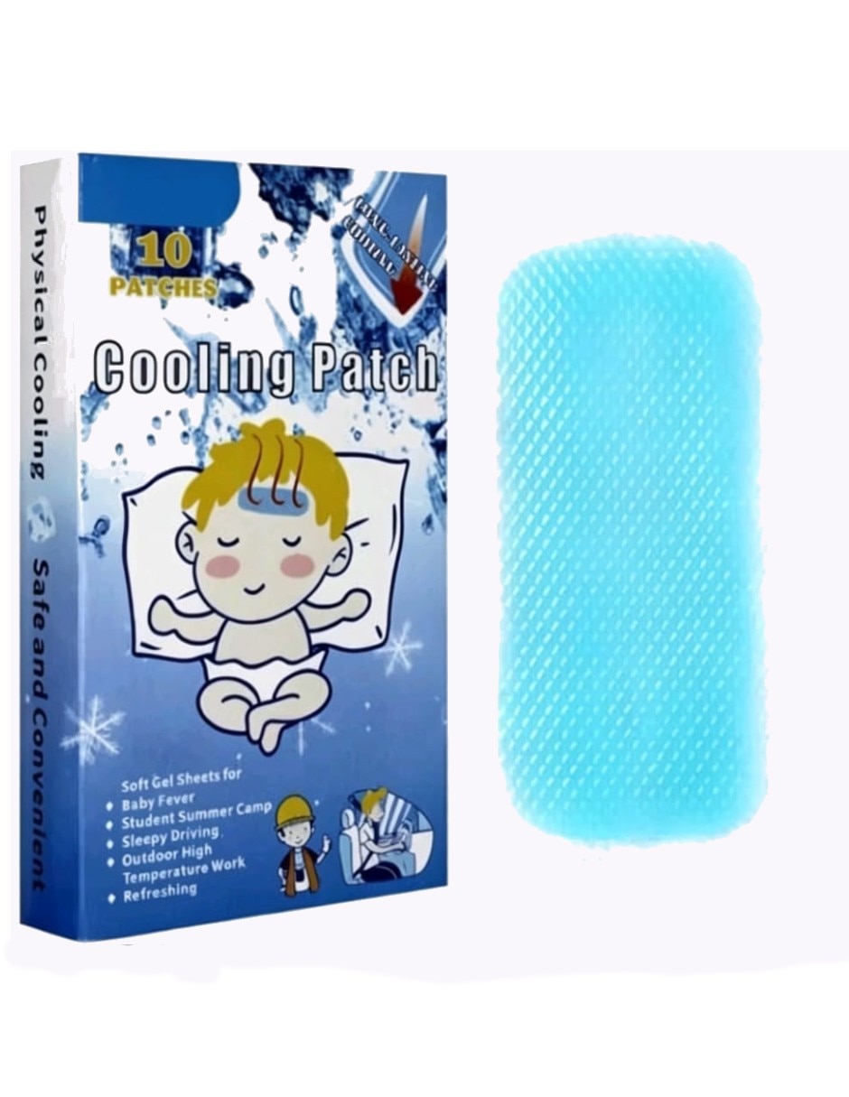 Parches para rostro caja con 10 parches de enfriamiento para la fiebre