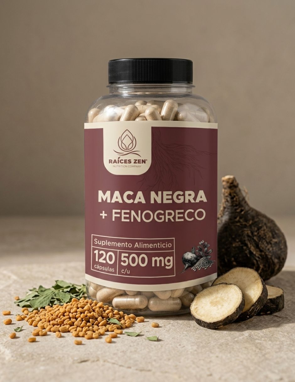 Maca negra + fenogreco Raíces Zen con tribulus de 120 cápsulas