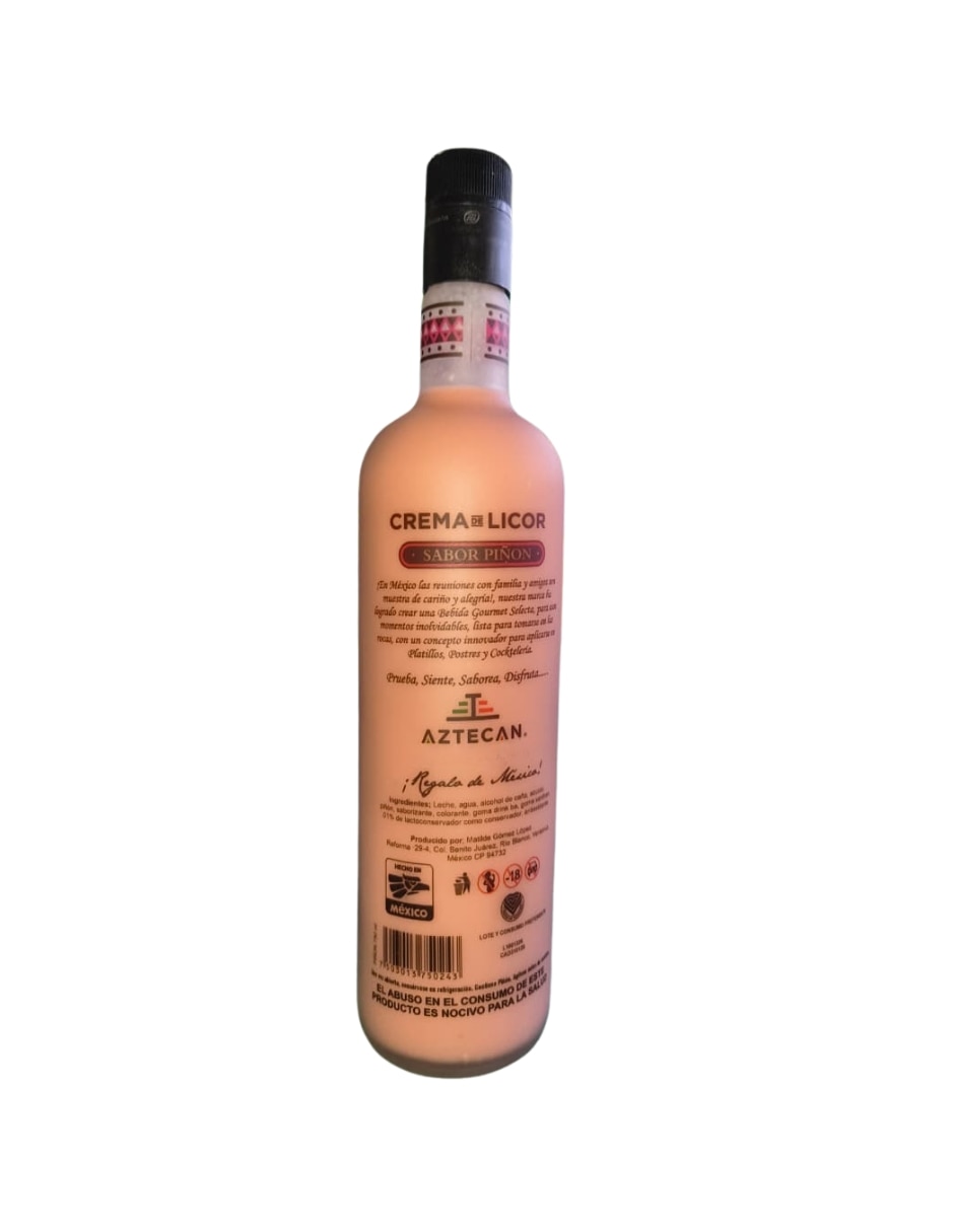 Crema de Alcohol de caña Aztecan sabor dulce 750 ml