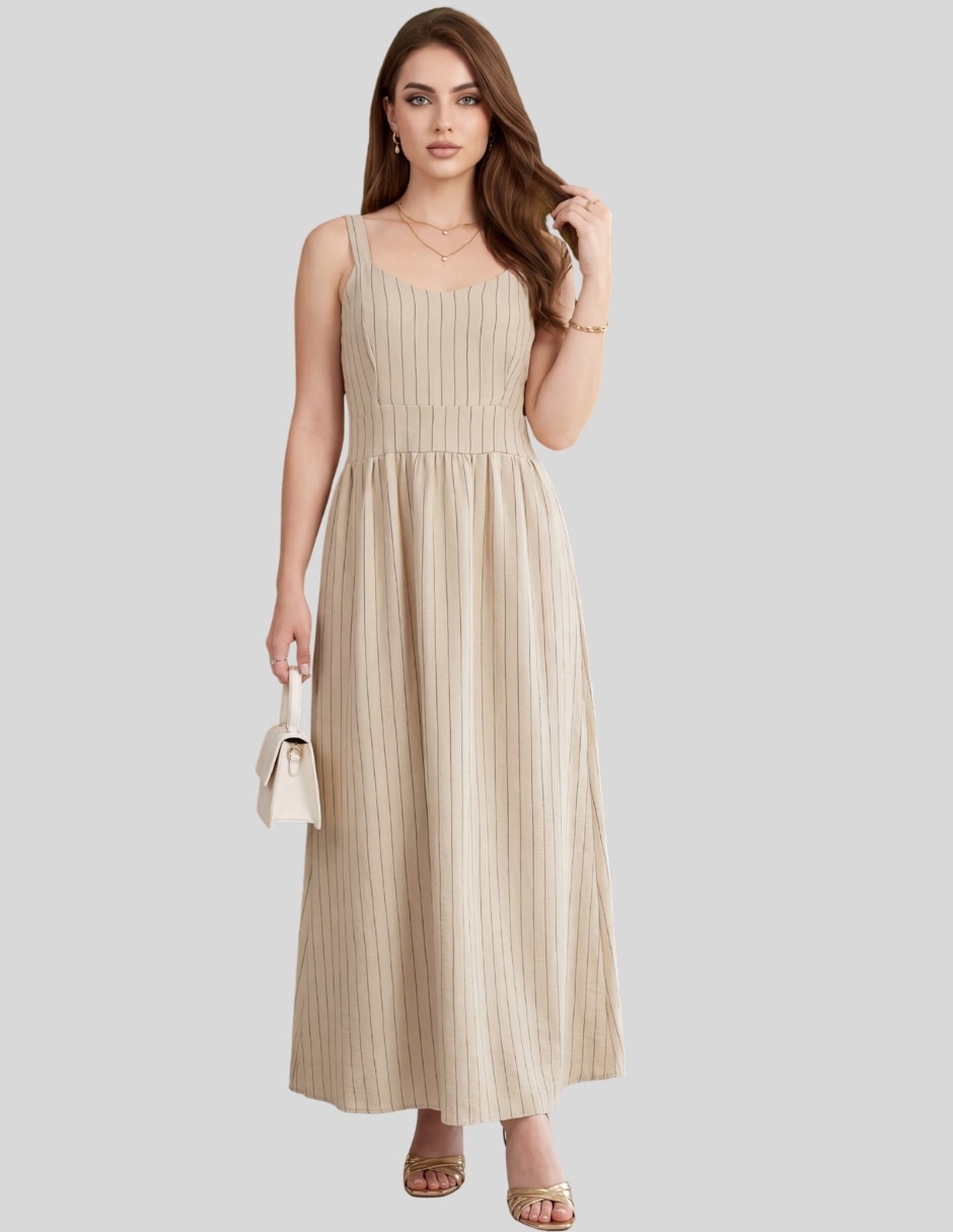 Vestido midi casual Malabis para mujer