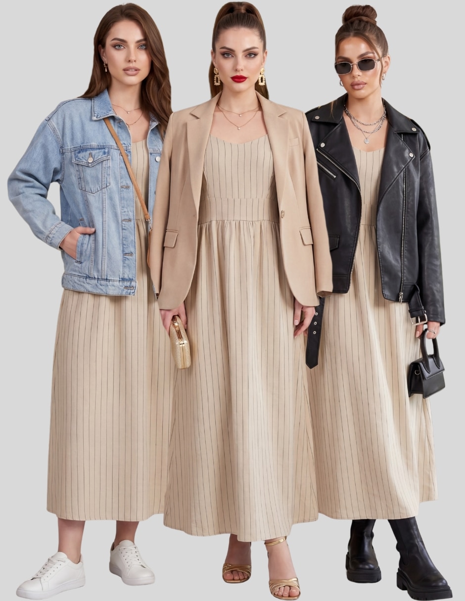 Vestido midi casual Malabis para mujer