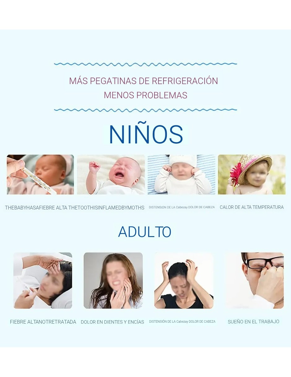 Parches para rostro kit de 10 parches de enfriamiento para la fiebre Genérica