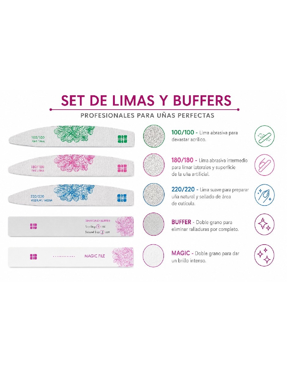 Set lima de uñas Genérica 2 caras
