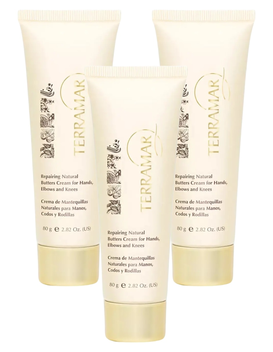 Set de crema para manos recomendada para hidratar día y noche Terramar mantequillas naturales para piel normal y seca