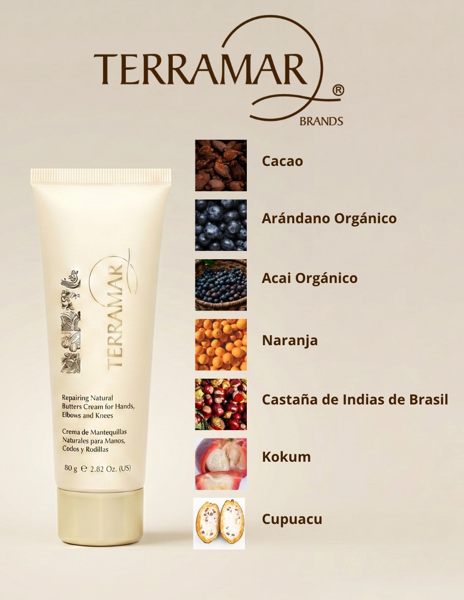 Set de crema para manos recomendada para hidratar día y noche Terramar mantequillas naturales para piel normal y seca