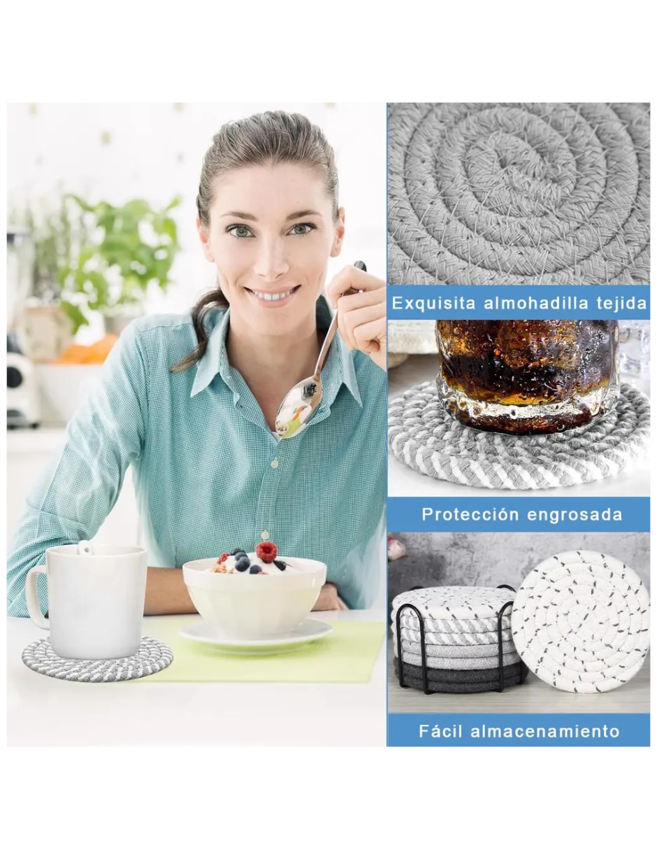 Set portavasos Genérica de tela 10 piezas