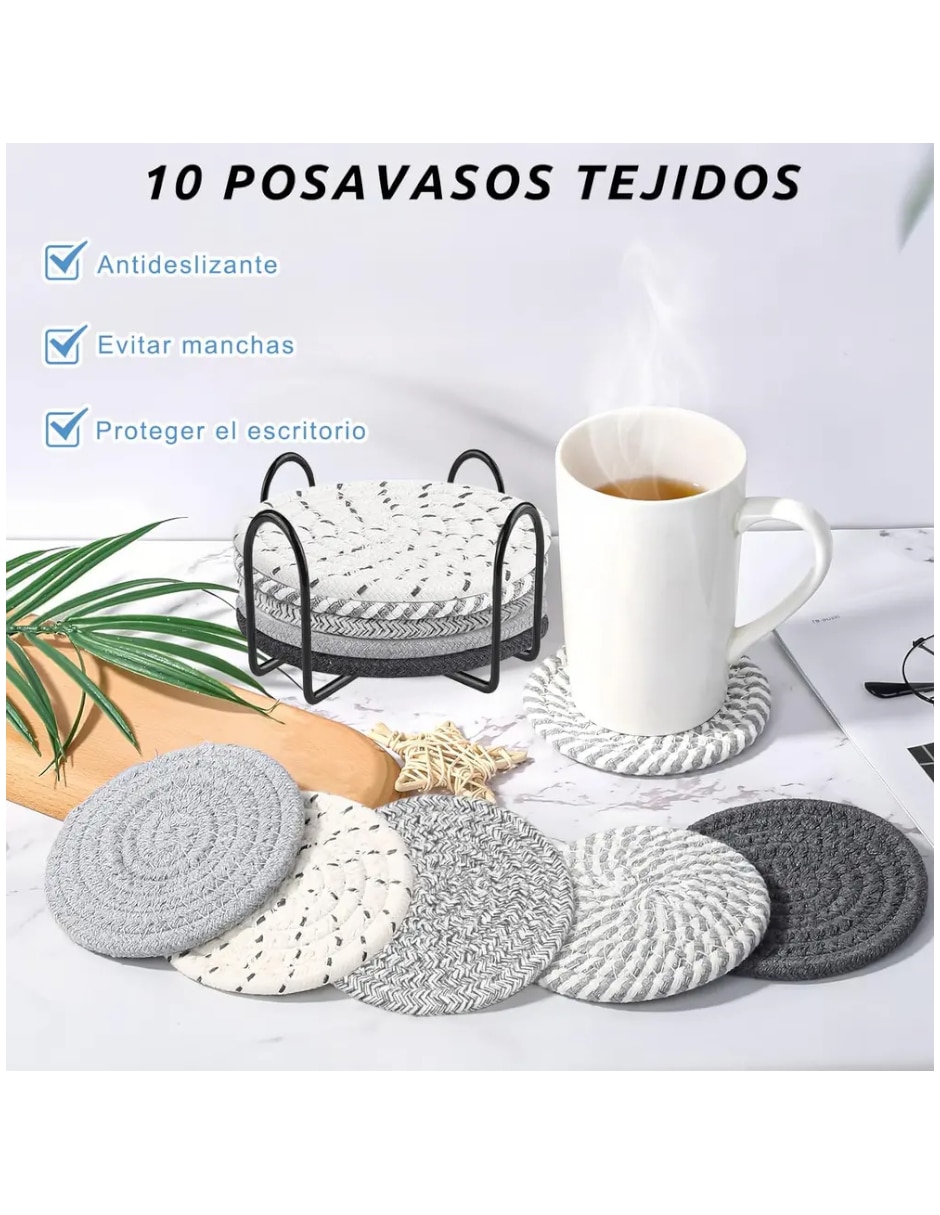 Set portavasos Genérica de tela 10 piezas