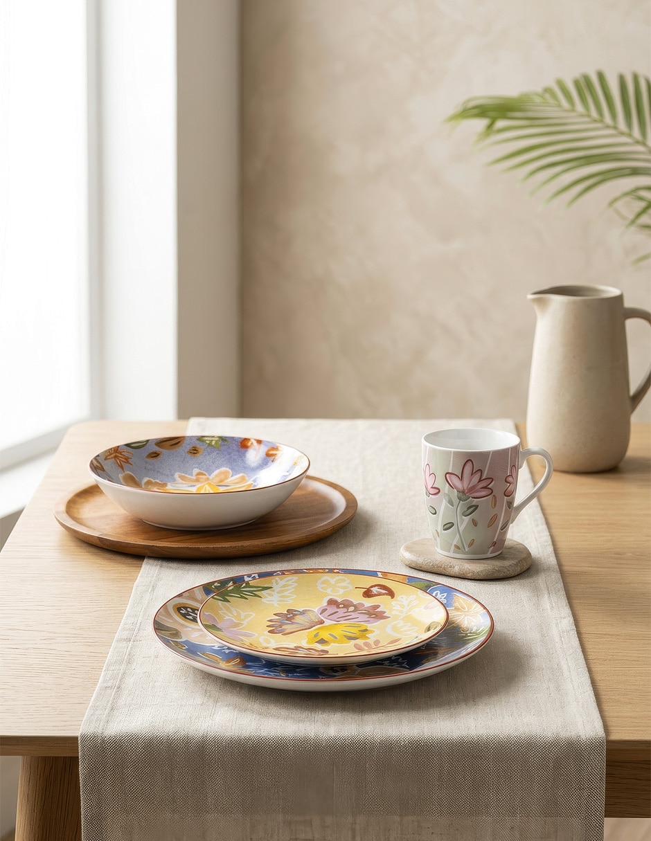Vajilla cerrada Crown Baccara Flowervaj de porcelana para 4 personas