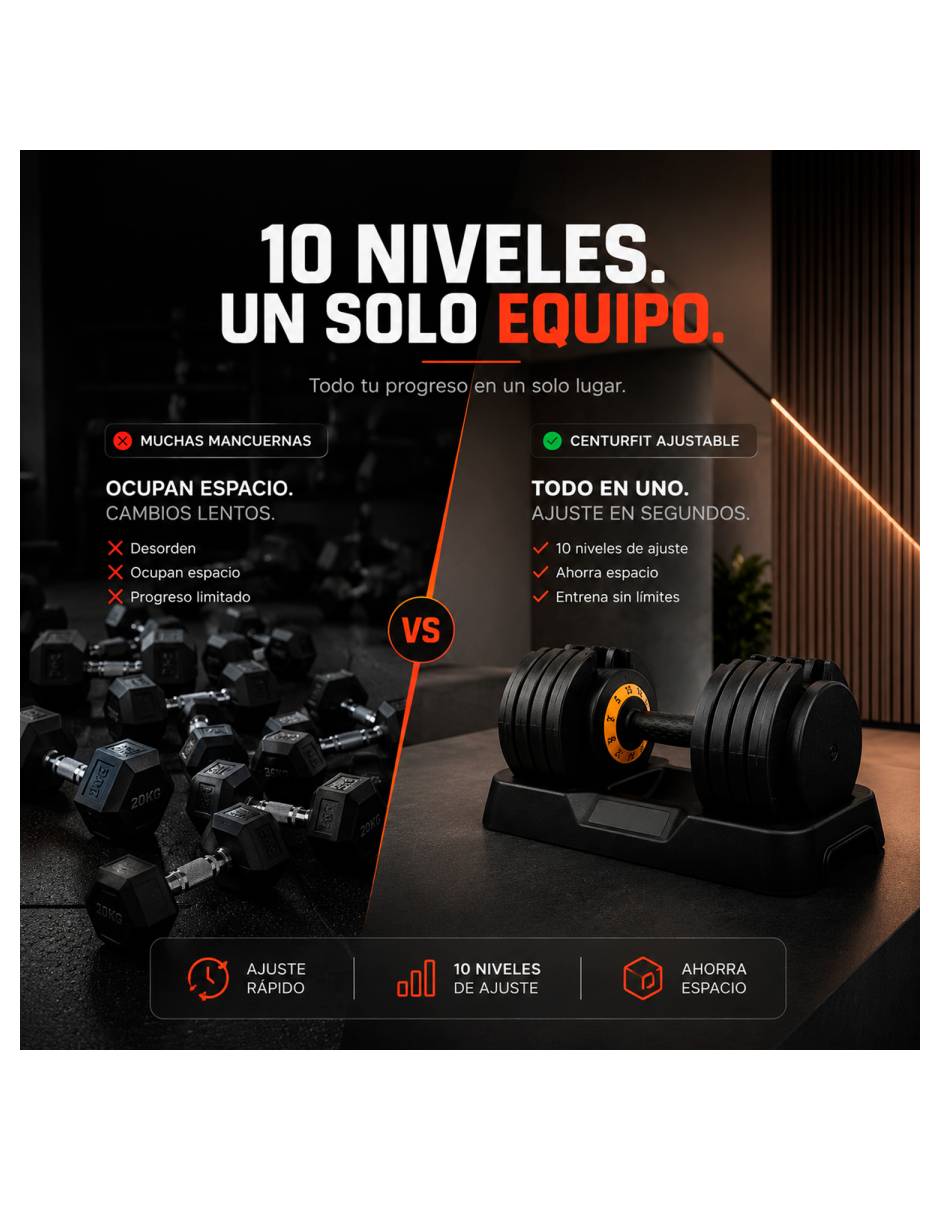 Set mancuernas de peso variable 25 kg 2 piezas 2