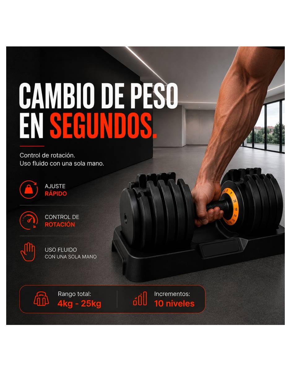 Set mancuernas de peso variable 25 kg 2 piezas 3