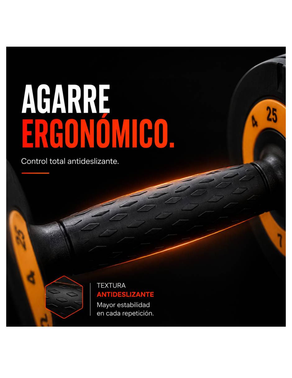 Set mancuernas de peso variable 25 kg 2 piezas 4