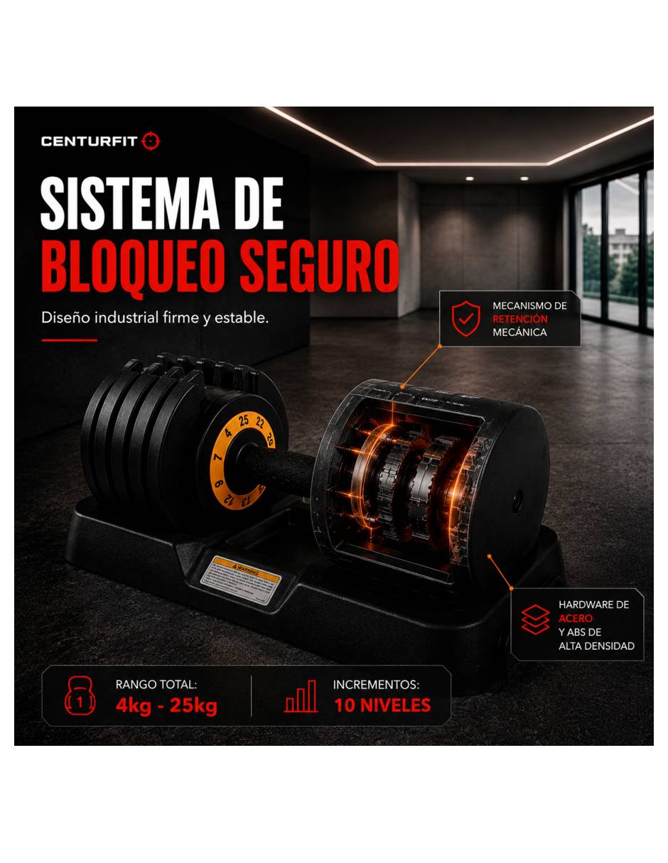 Set mancuernas de peso variable 25 kg 2 piezas 5