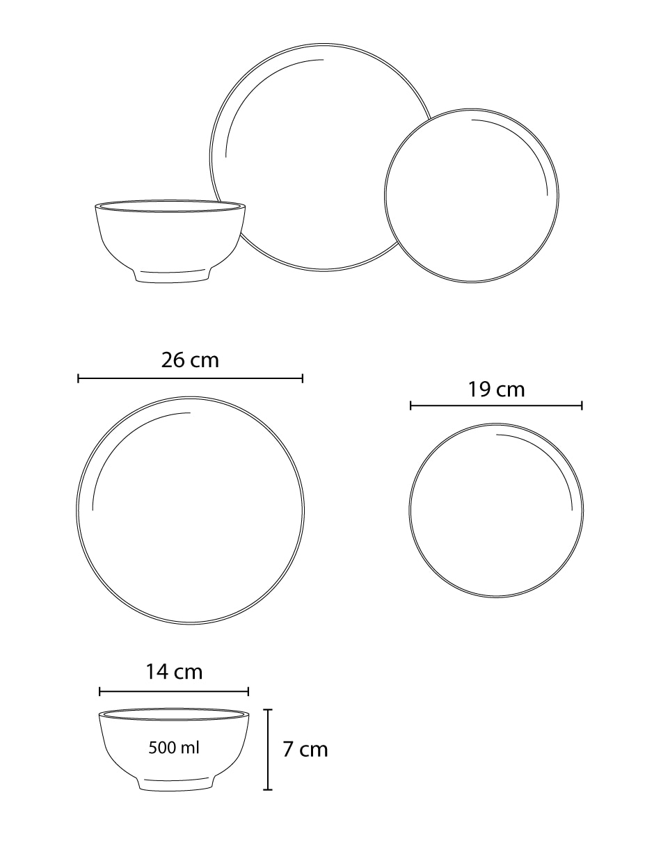 Vajilla cerrada Crown Baccara Greyvaj de porcelana para 4 personas