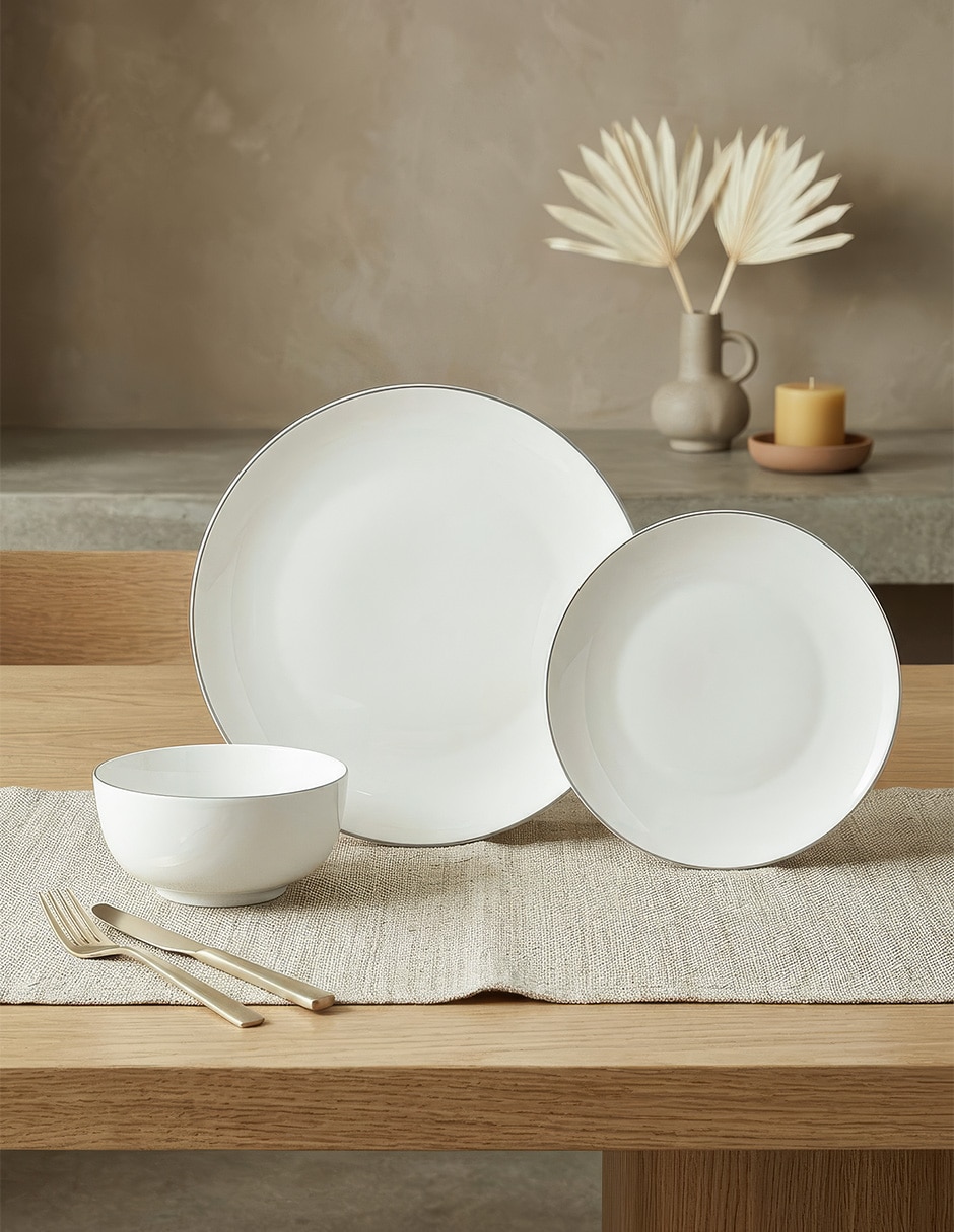 Vajilla cerrada Crown Baccara Greyvaj de porcelana para 4 personas