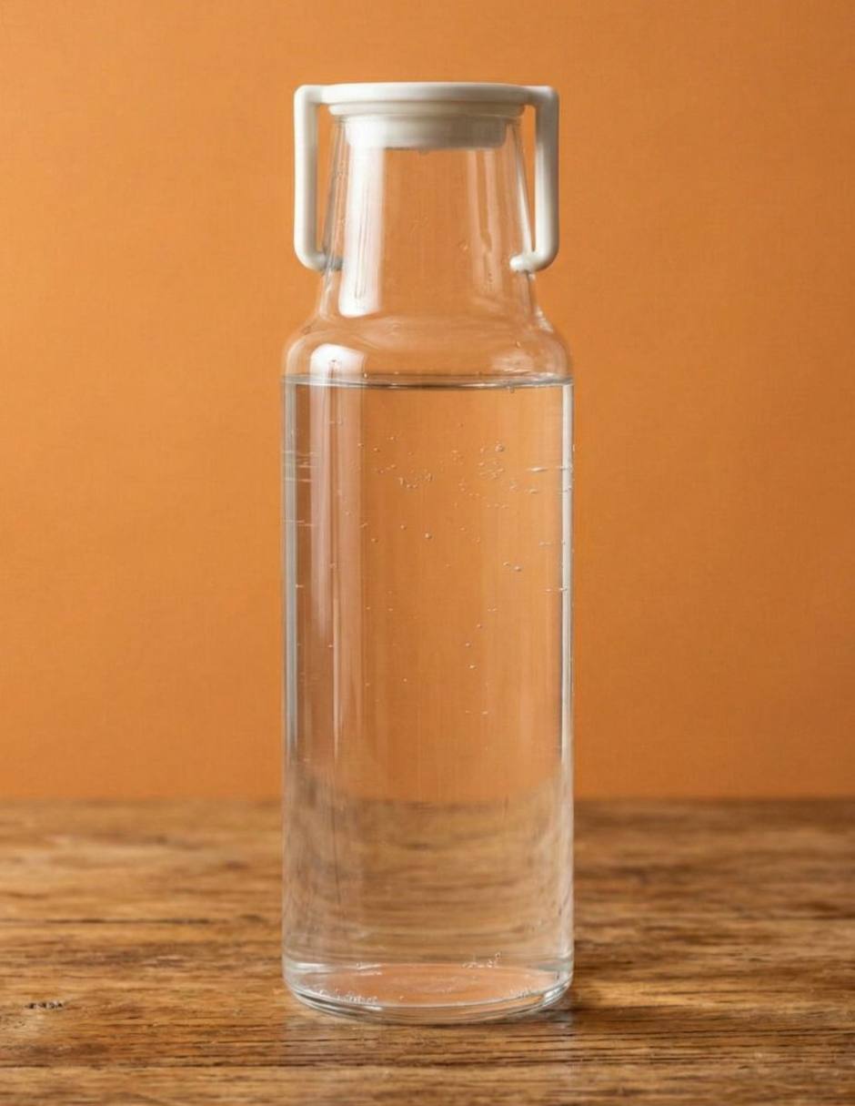 Botella de agua Borgonovo de vidrio Argo con tapa a presión 1 L