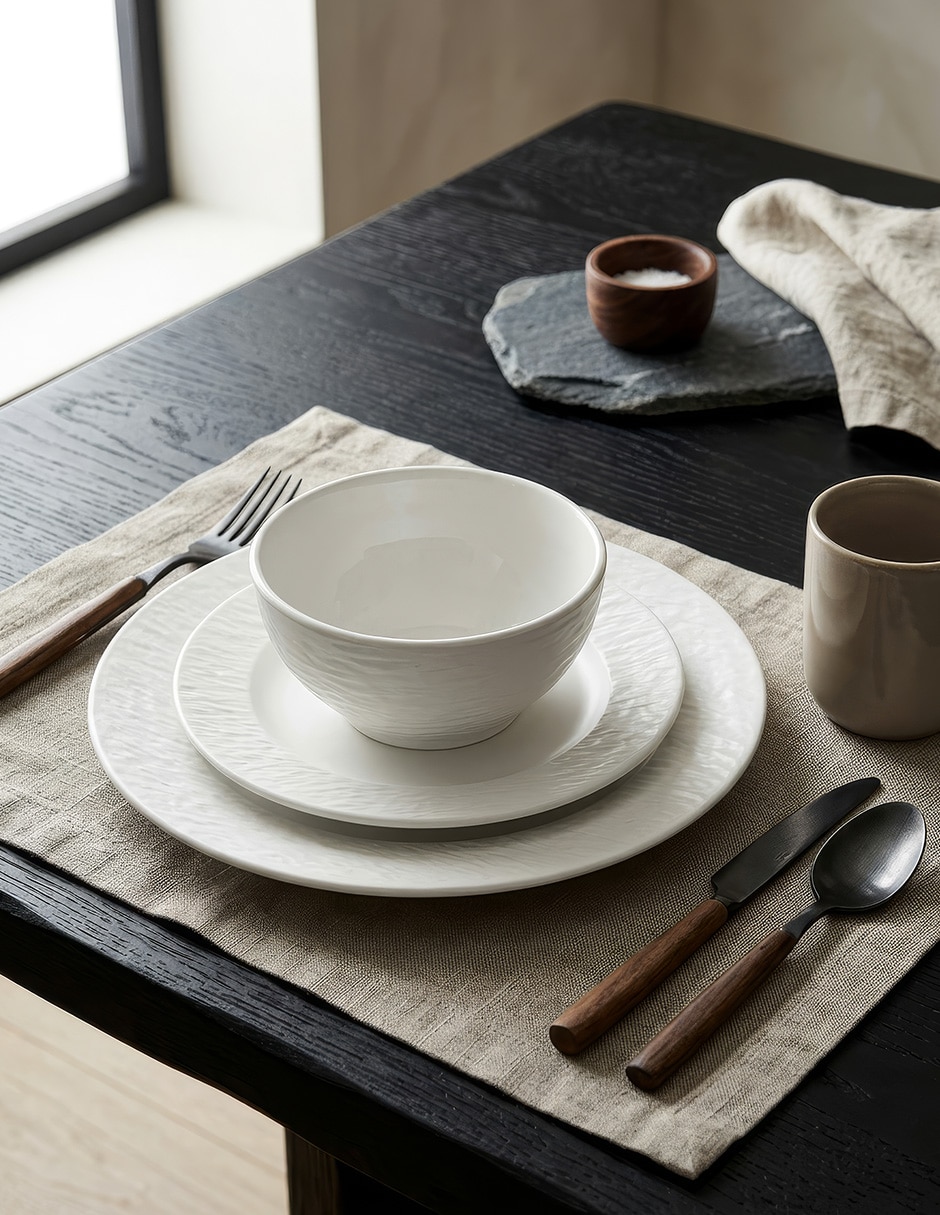 Vajilla cerrada Lisa de porcelana para 4 personas