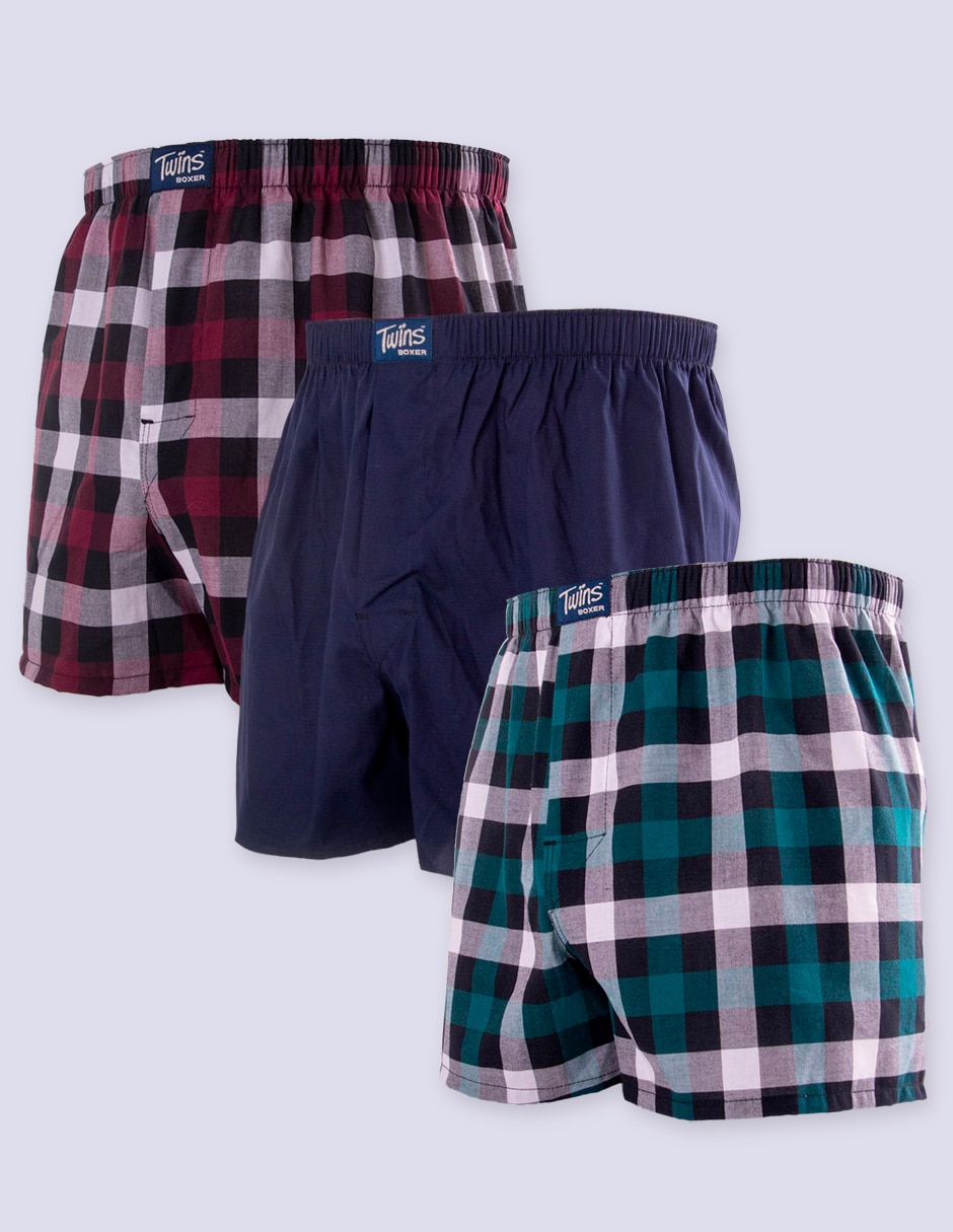 Set bóxer Twins de algodón para hombre 3 piezas