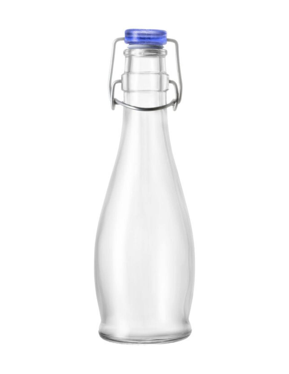 Botella de agua de vidrio Indro con tapa a presión 354 ml Botella de agua de vidrio Indro con tapa a presión 354 ml