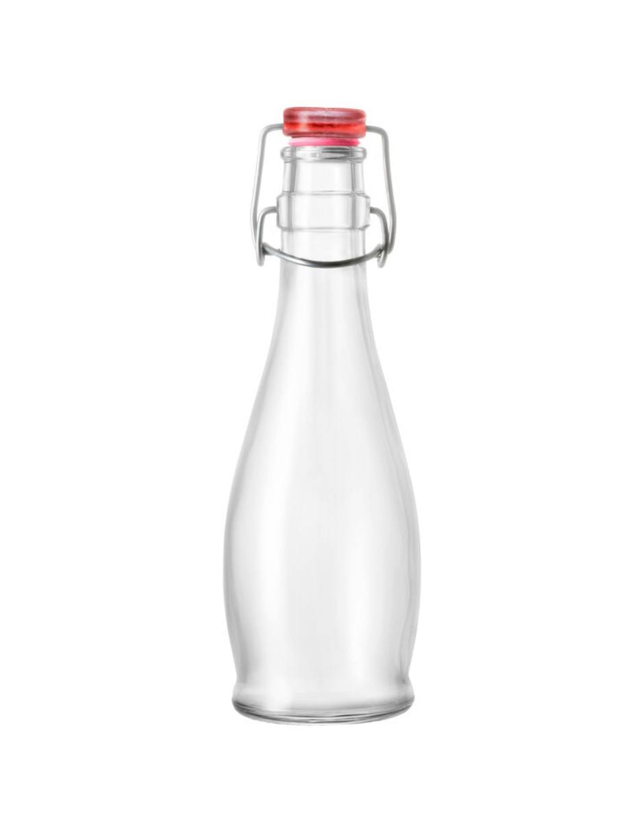 Botella de agua Borgonovo de vidrio Indro con tapa a presión 354 ml