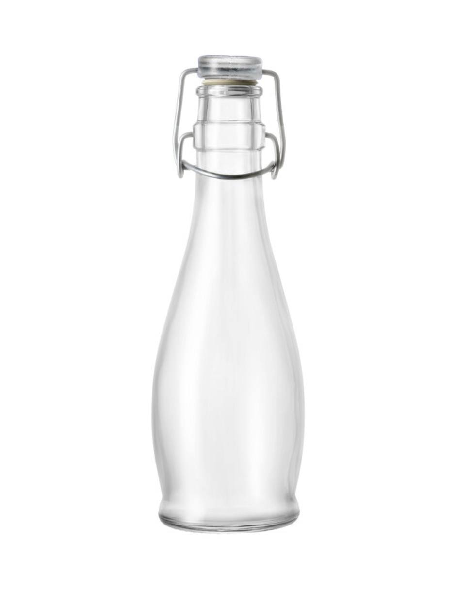 Botella de agua de vidrio Indro con tapa a presión 354 ml