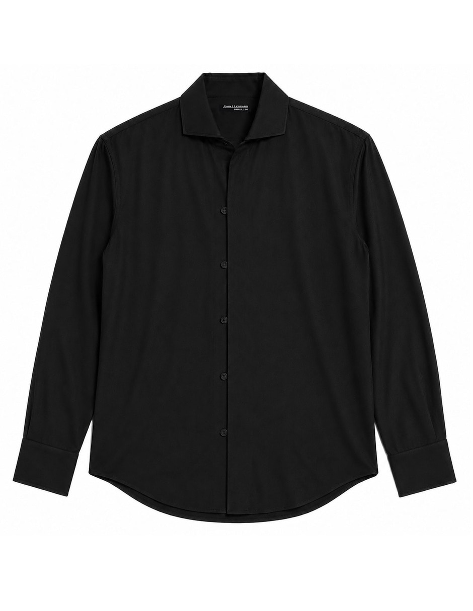 Camisa casual John Leopard manga larga para hombre