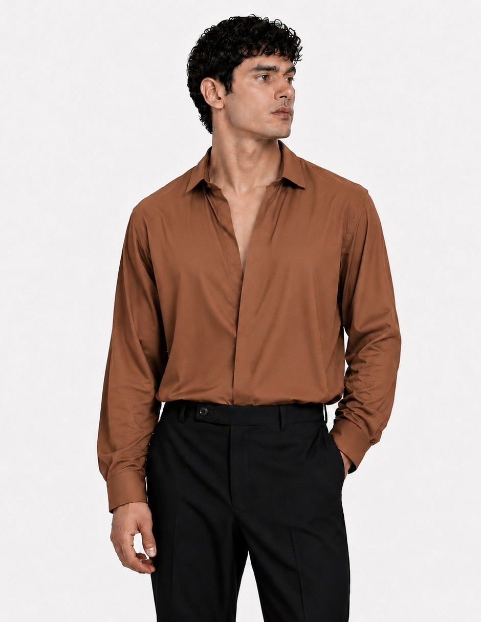 Camisa casual manga larga para hombre 1