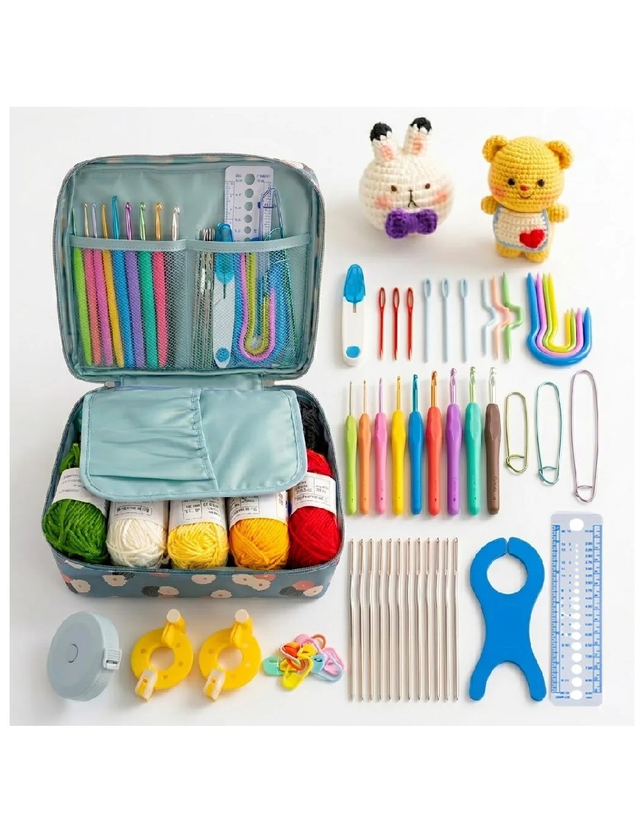Kit de ganchos y accesorios para tejer al crochet Genérica