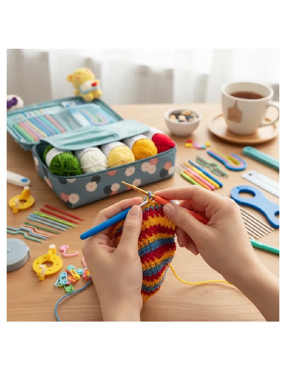 Kit de ganchos y accesorios para tejer al crochet Genérica