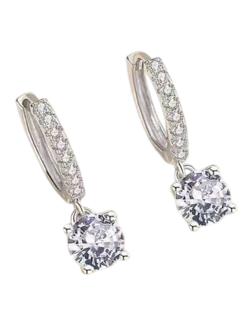 Set de aretes Genérica de plata P 925 con acabado brillante zirconia