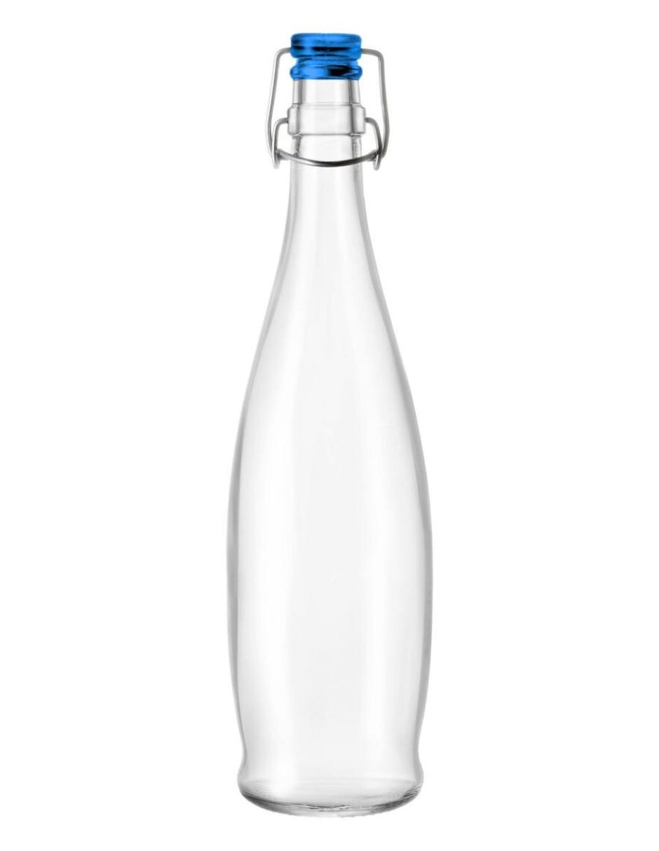 Botella de agua de vidrio Indro con tapa a presión 1 L Botella de agua de vidrio Indro con tapa a presión 1 L