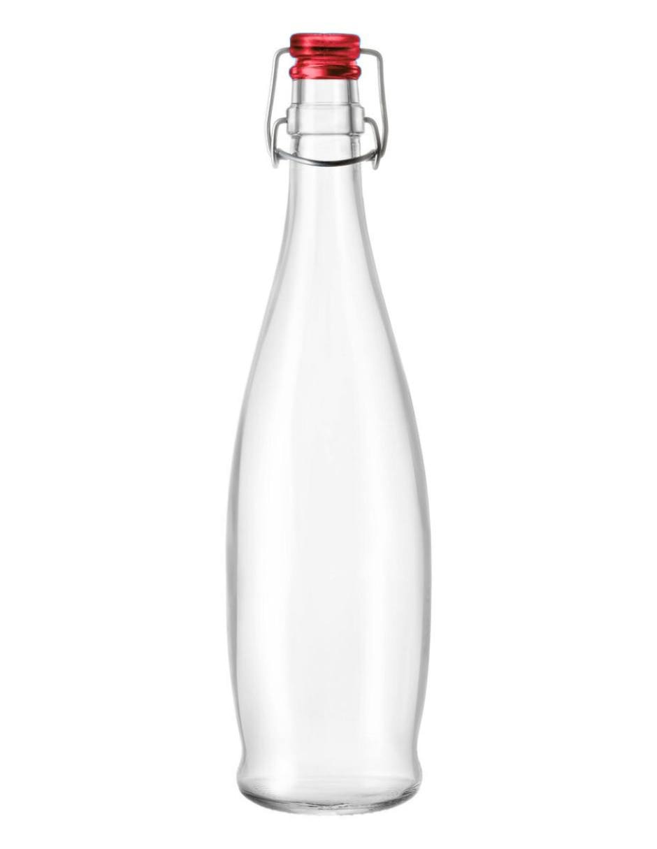 Botella de agua de vidrio Indro con tapa a presión 1 L Botella de agua de vidrio Indro con tapa a presión 1 L