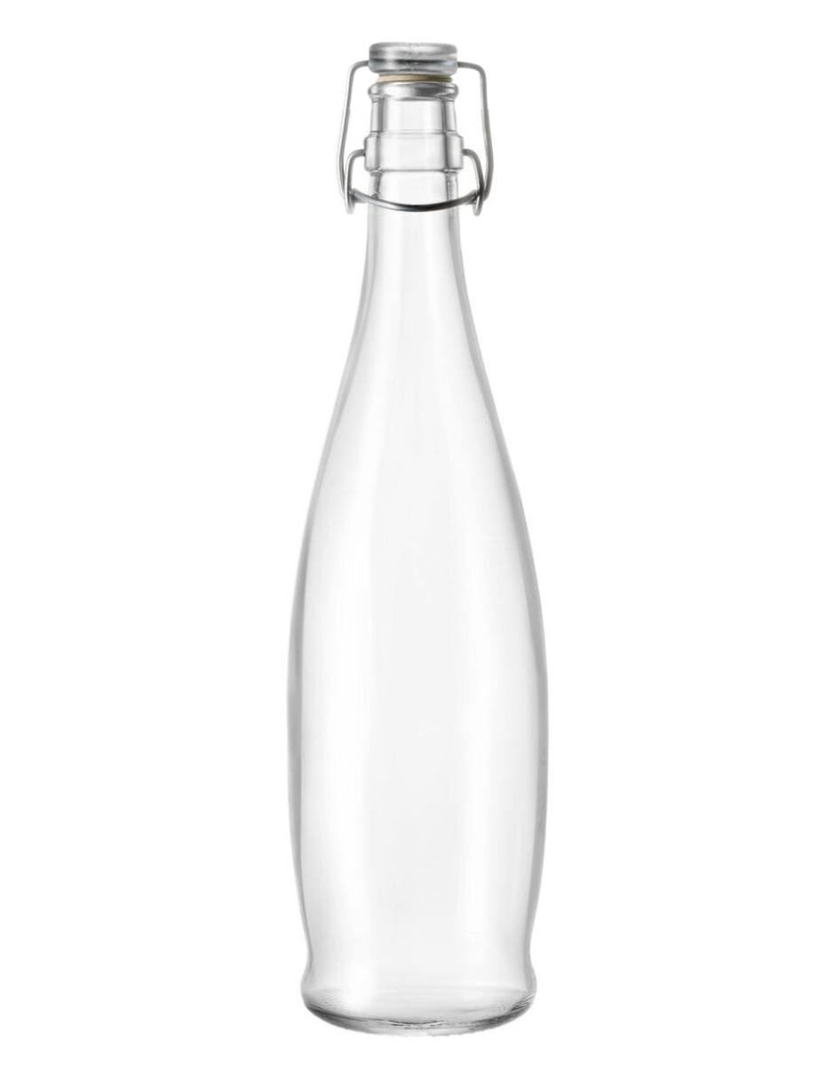 Botella de agua de vidrio Indro con tapa a presión 1 L