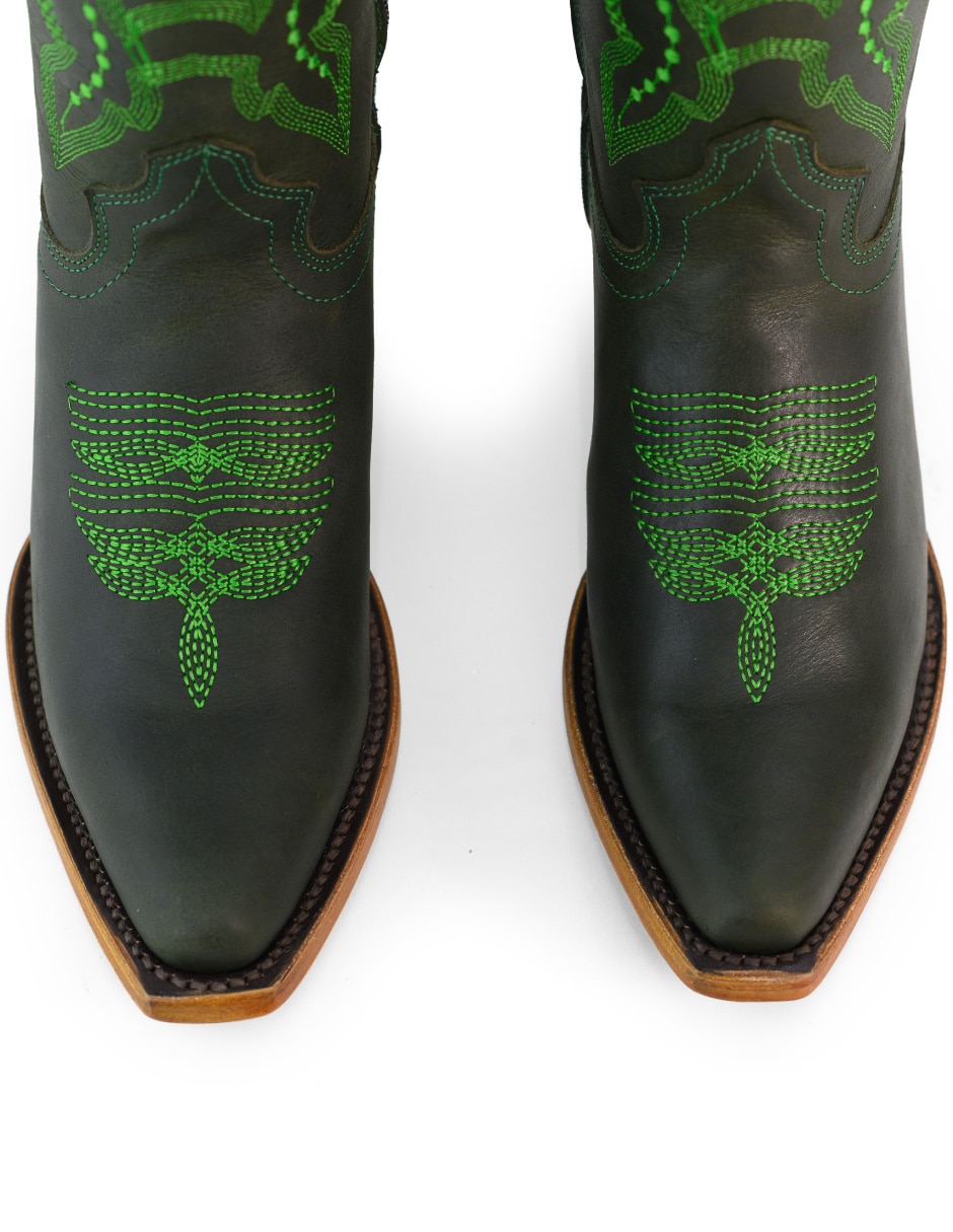 Bota cowboy abajo de la rodilla tacalero sin familia/colecion de piel para mujer