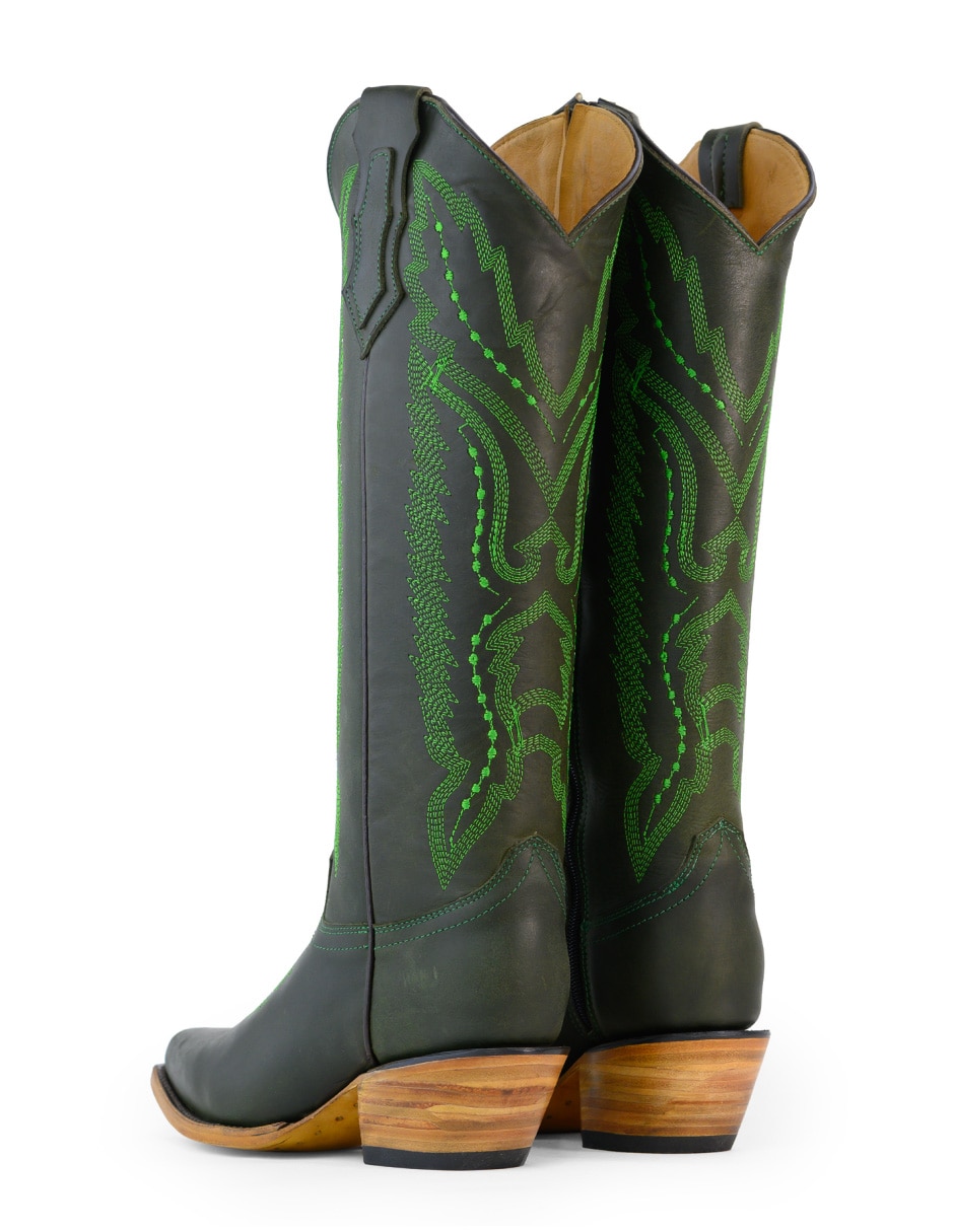 Bota cowboy abajo de la rodilla tacalero sin familia/colecion de piel para mujer