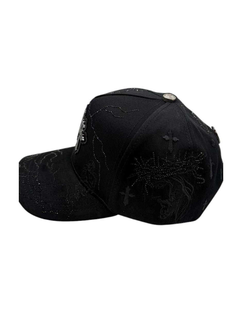 Gorra visera curva snapback para casual Big Boss Cristo Chrome Black para hombre