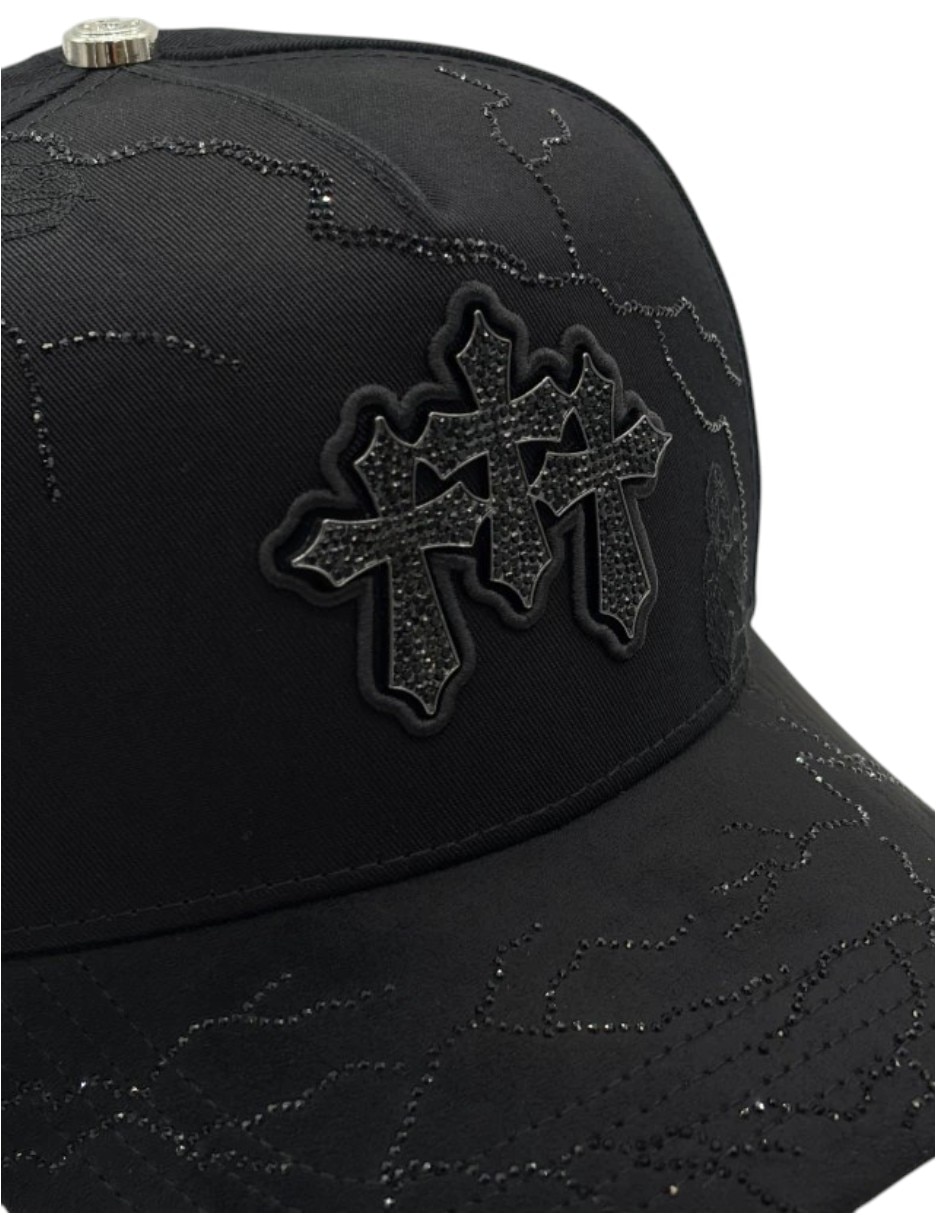Gorra visera curva snapback para casual Big Boss Cristo Chrome Black para hombre