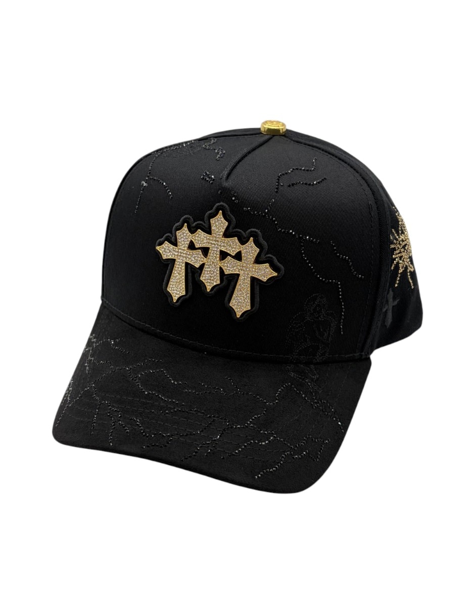 Gorra visera curva snapback para casual Big Boss Cristo Chrome Gold para hombre