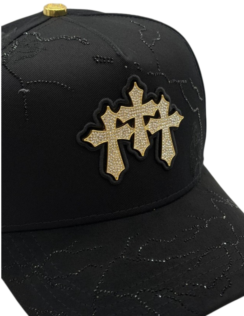 Gorra visera curva snapback para casual Big Boss Cristo Chrome Gold para hombre