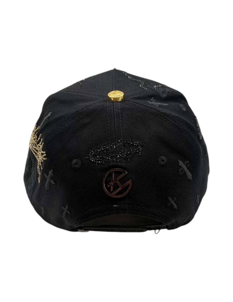 Gorra visera curva snapback para casual Big Boss Cristo Chrome Gold para hombre