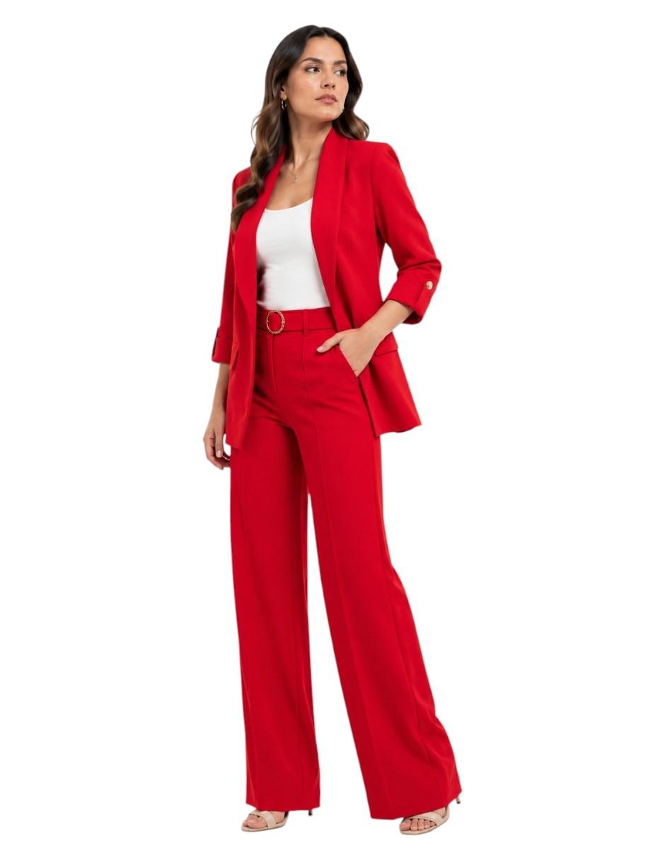 Business casual set de mezcla de materiales para mujer 3