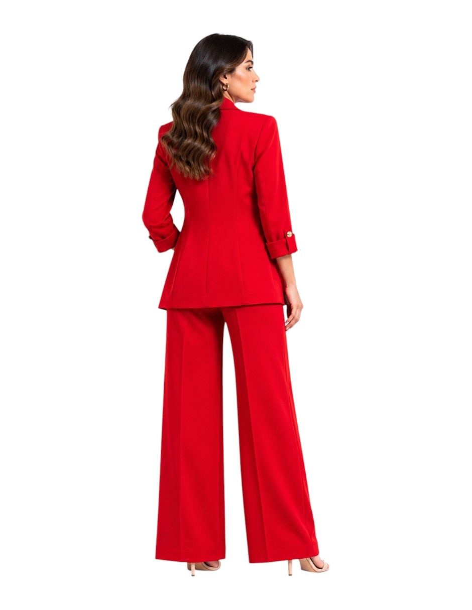 Business casual set de mezcla de materiales para mujer 4